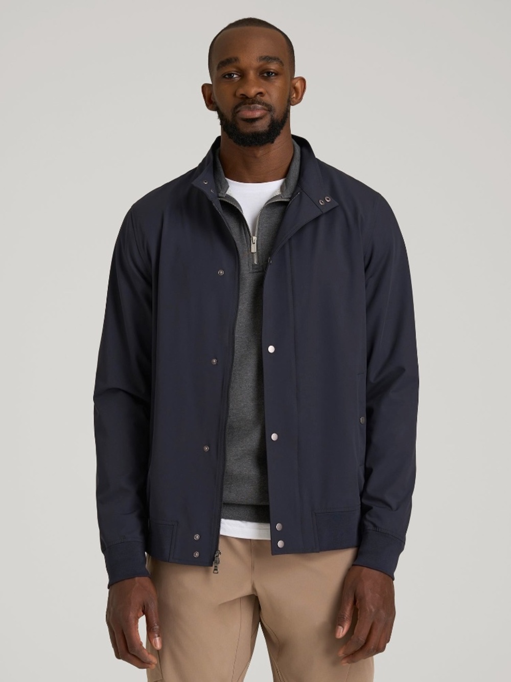 American Tall Motion Bomber Jacket for Tall Men in Deep Navy Size 2XL2XL / Tall